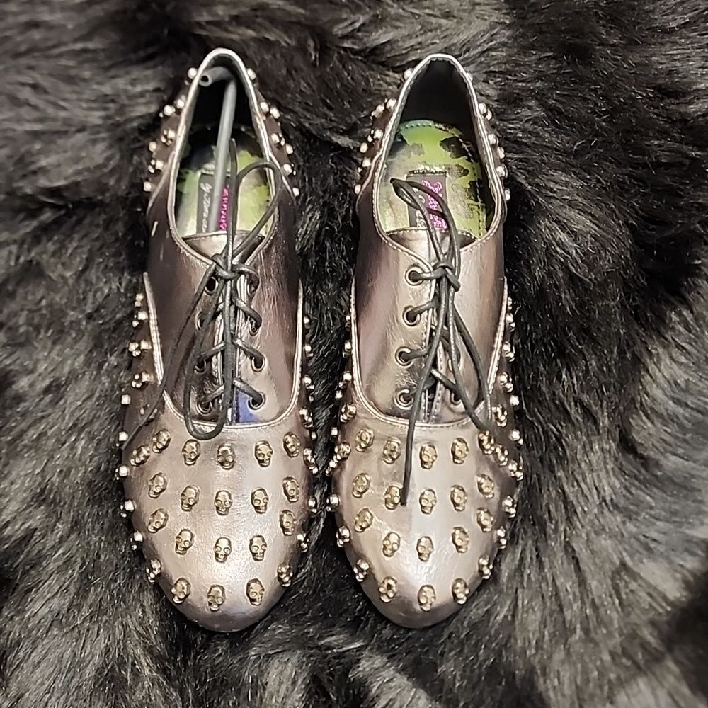 NIB ABBY Dawn Tough Crowd Oxford Flat Pewter Size 7